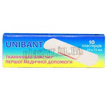 Блок пластырей UNIBANT тканный 1,9смх7,2см 30 пач по 10-4
