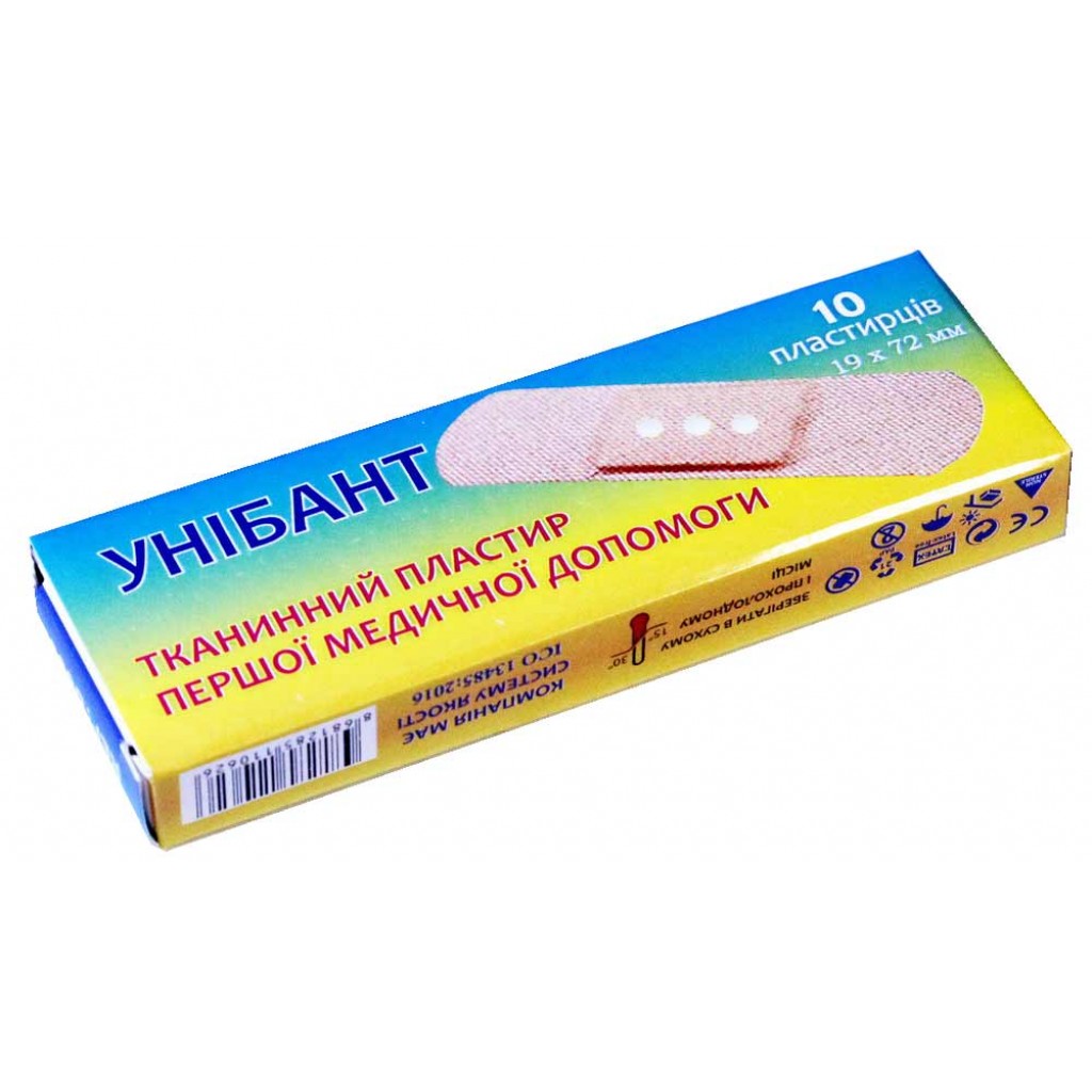Набір пластирів UNIBANT тканинний тілесний 1,9смх7,2см 10шт