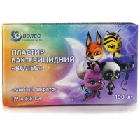 Набір пластирів Волес полімерний дитячий з малюнком 1,9смх5,5см 100шт